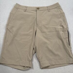 SHORTS GOLF Lululemon Commission Mens 31 GRN Water Drop  LM7AW2S 10" Stretch